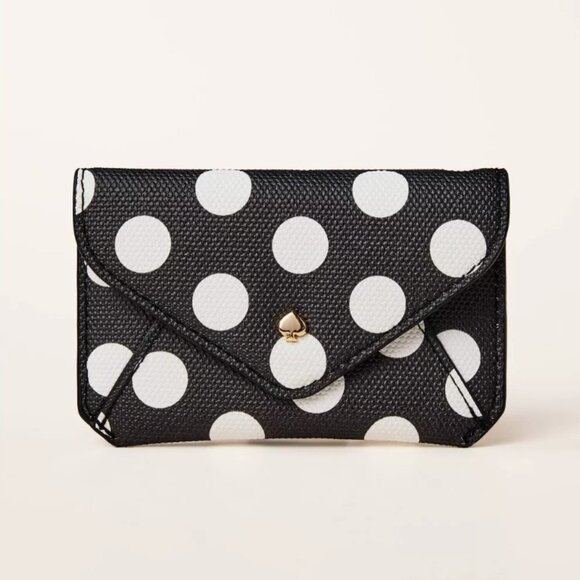 NWT Polka Dot Envelope Card Case - kate spade new york x Target Black/White - Picture 1 of 4